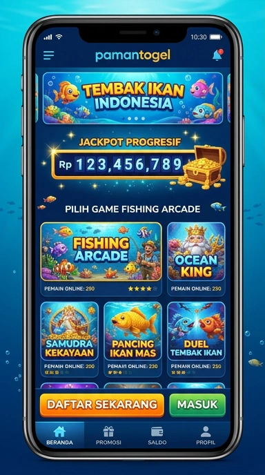 Cuplikan layar menu unduhan pamantogel untuk perangkat Android